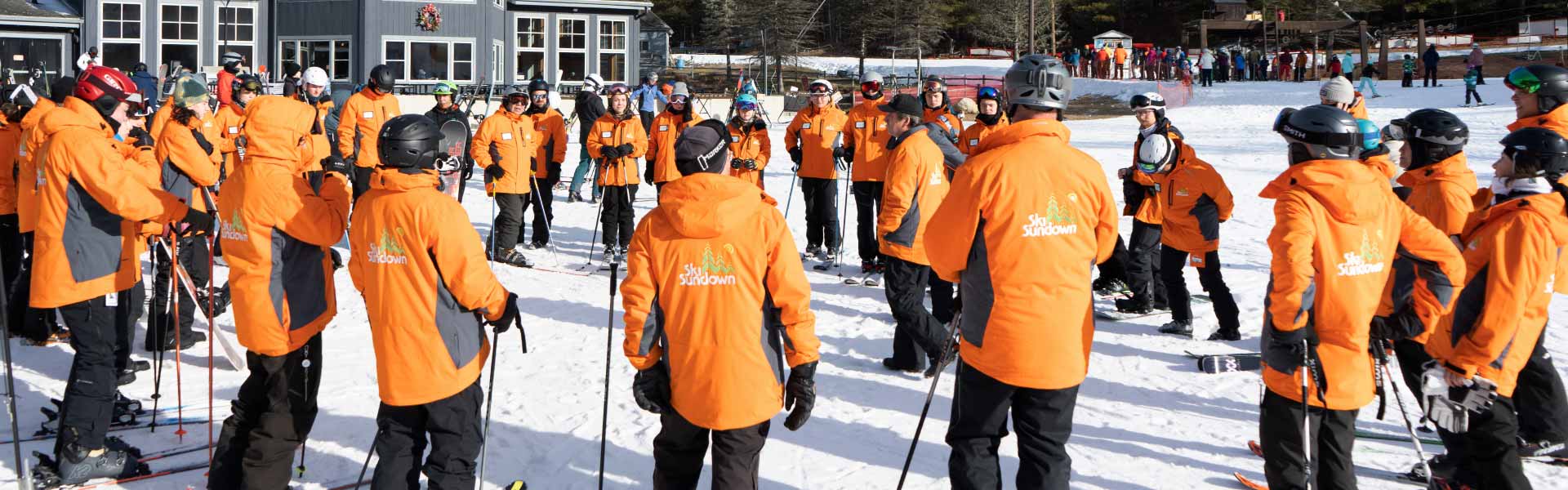 Group Photo of morning line-up of Ski School instructors